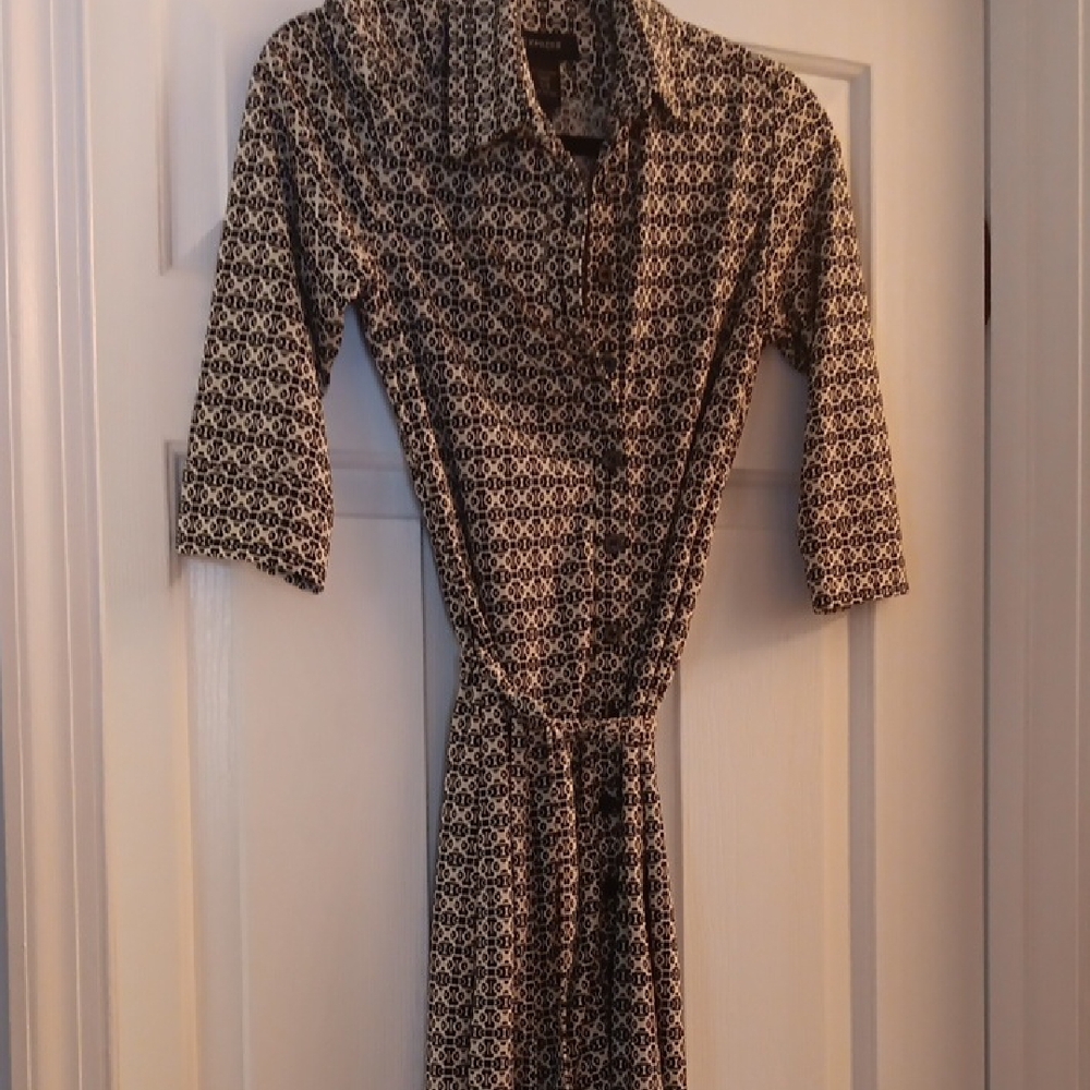 Express Black and White Patterned Mini Dress